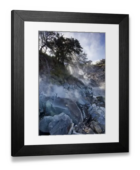 Framed Print : Costa Rica, Guanacaste Province, Miravalles, Steam rises up from fumarole in volcanic Framed Print : Costa Rica, Guanacaste Province, Miravalles, Steam rises up from fumarole in volcanic
