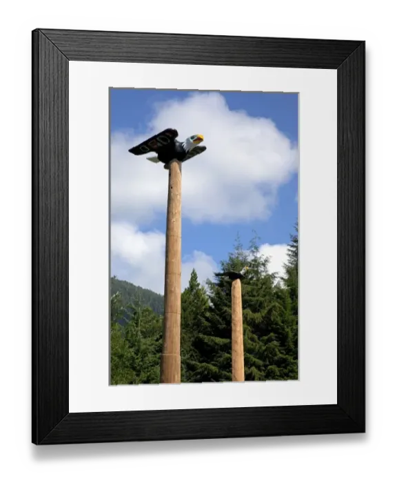 Framed Print : USA, Alaska, Ketchikan, Saxman Totem Park