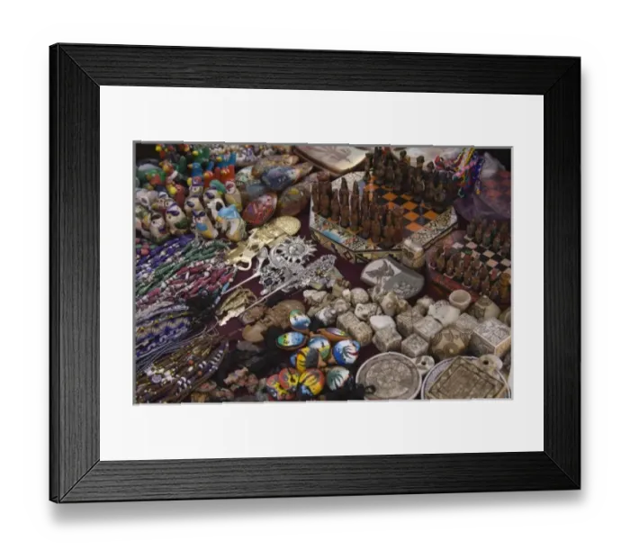 Framed Print : Souvenirs displayed in market, Raqchi (near Cuzco), Peru Framed Print : Souvenirs displayed in market, Raqchi (near Cuzco), Peru