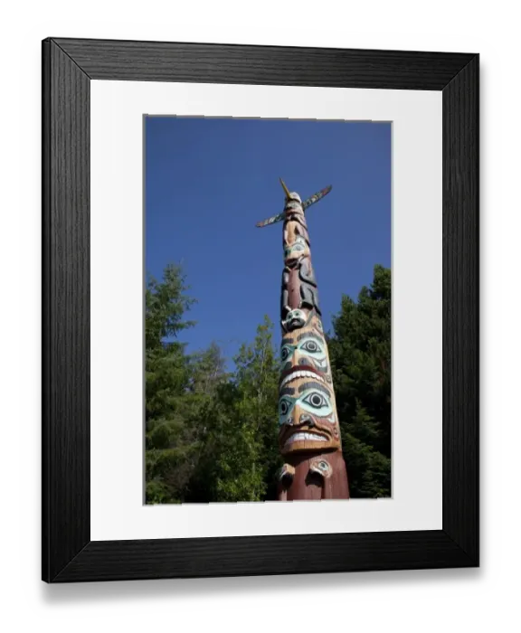 Framed Print : USA, Alaska, Ketchikan, Saxman Totem Park