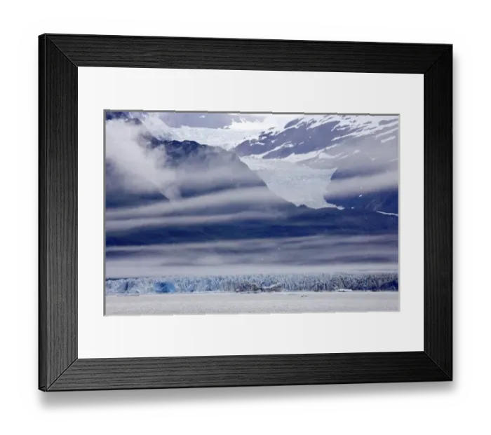 Framed Print : USA, Alaska, Alsek Lake. Clouds over mountain and glacier Framed Print : USA, Alaska, Alsek Lake. Clouds over mountain and glacier