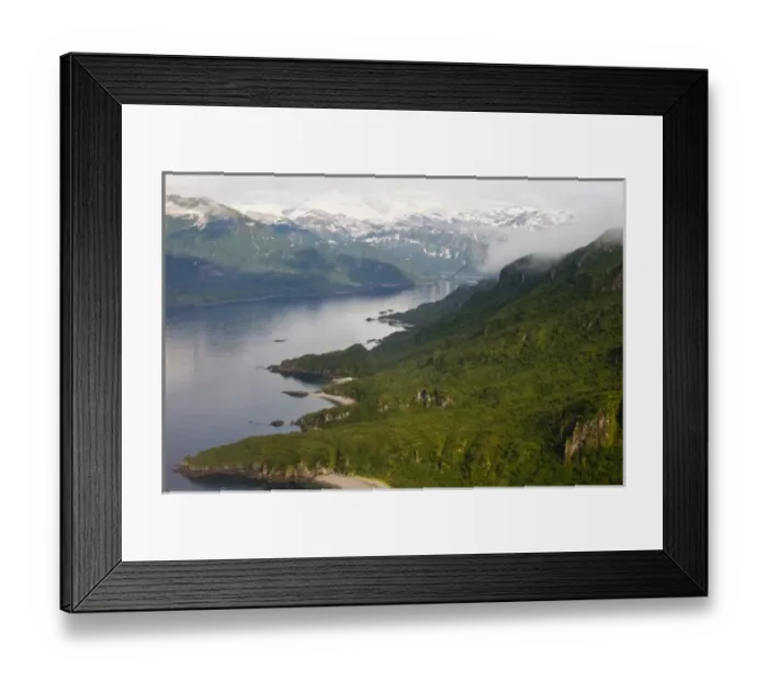 Framed Print : Alaska. Katmai NP. Aerial view of Kinak Bay and Hidden Harbor Framed Print : Alaska. Katmai NP. Aerial view of Kinak Bay and Hidden Harbor