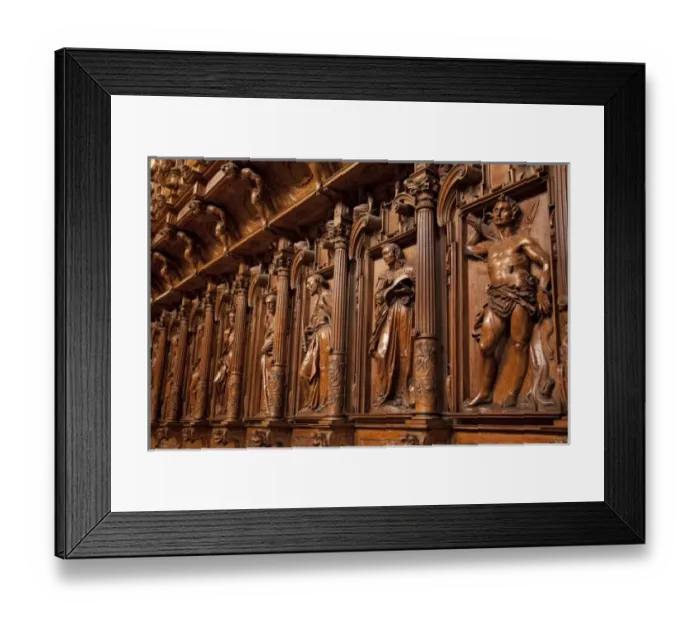 Framed Print : South America, Peru, Lima, Lima Historic Centre. Close-up of intricately carved wooden Framed Print : South America, Peru, Lima, Lima Historic Centre. Close-up of intricately carved wooden