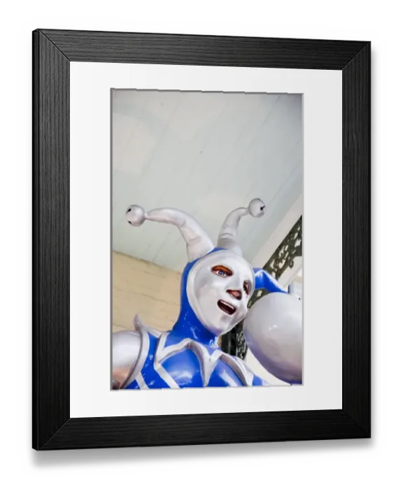 Framed Print : USA, Alabama, Mobile. Mardi Gras Museum of Mobile, exterior, jester statue