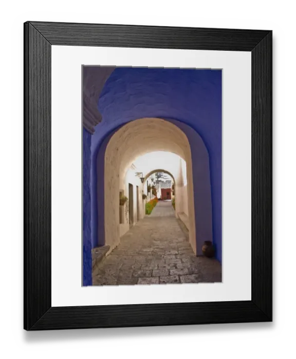 Framed Print : Graceful archways of Monasterio Santa Catalina in the White City of Arequipa, Peru