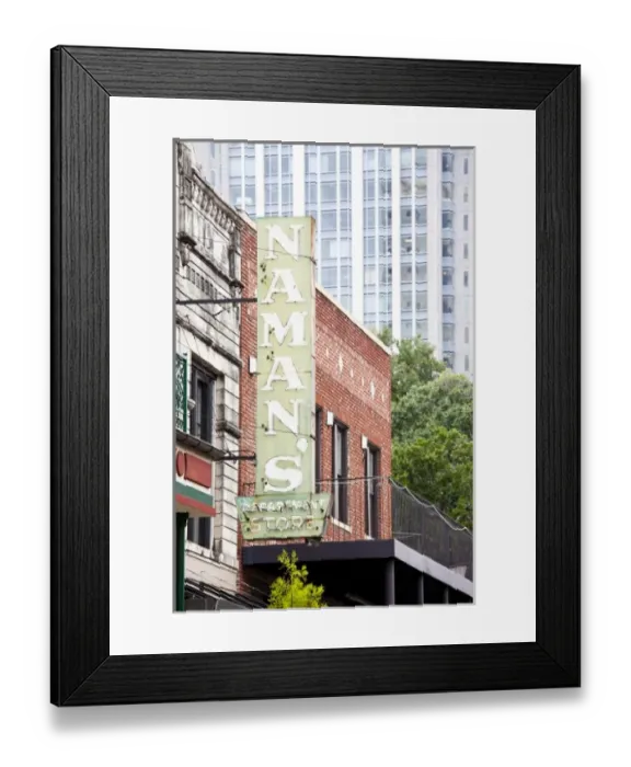 Framed Print : USA, Alabama, Mobile. Dauphin Street, old sign for Namans store Framed Print : USA, Alabama, Mobile. Dauphin Street, old sign for Namans store
