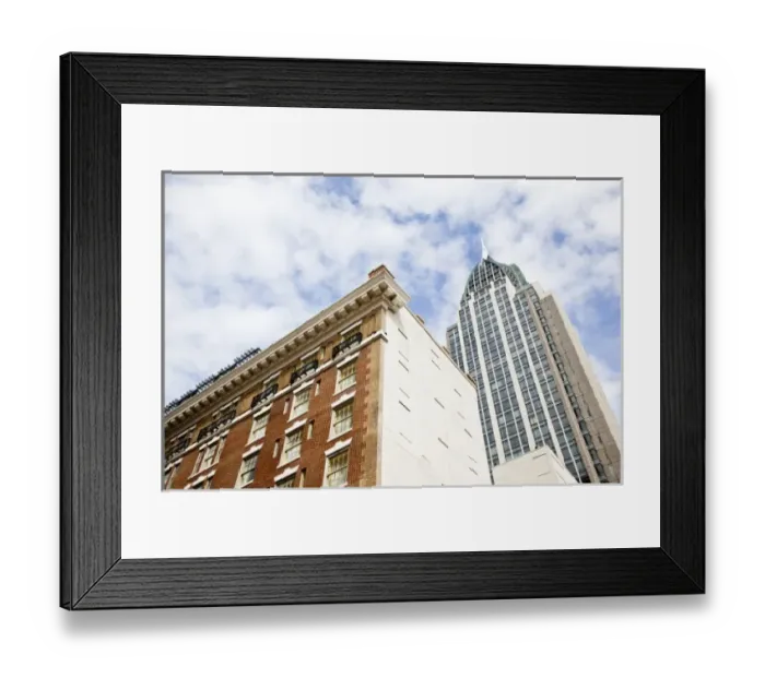 Framed Print : USA, Alabama, Mobile. The Battle House Hotel and the RSA Tower Framed Print : USA, Alabama, Mobile. The Battle House Hotel and the RSA Tower