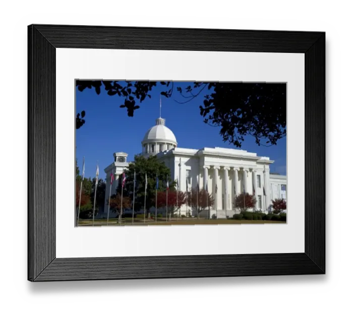 Framed Print : The Alabama State Capitol Building located on Goat Hill in Montgomery, Alabama, USA