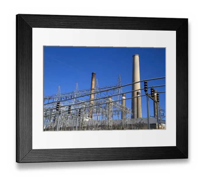 Framed Print : Colbert Fossil Plant generates coal-fired electricity and is located on the Tennessee Framed Print : Colbert Fossil Plant generates coal-fired electricity and is located on the Tennessee