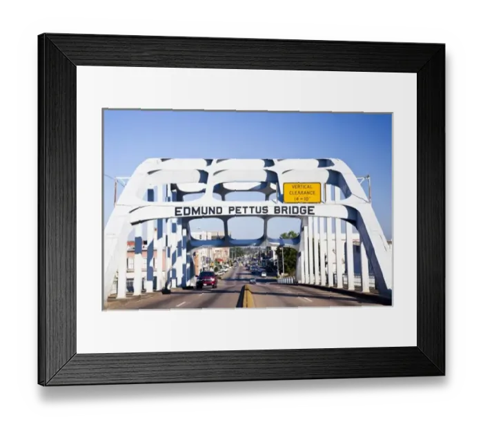 Framed Print : USA, Alabama, Selma. Edmund Pettus Bridge, site of the beginning of the Selma March Framed Print : USA, Alabama, Selma. Edmund Pettus Bridge, site of the beginning of the Selma March