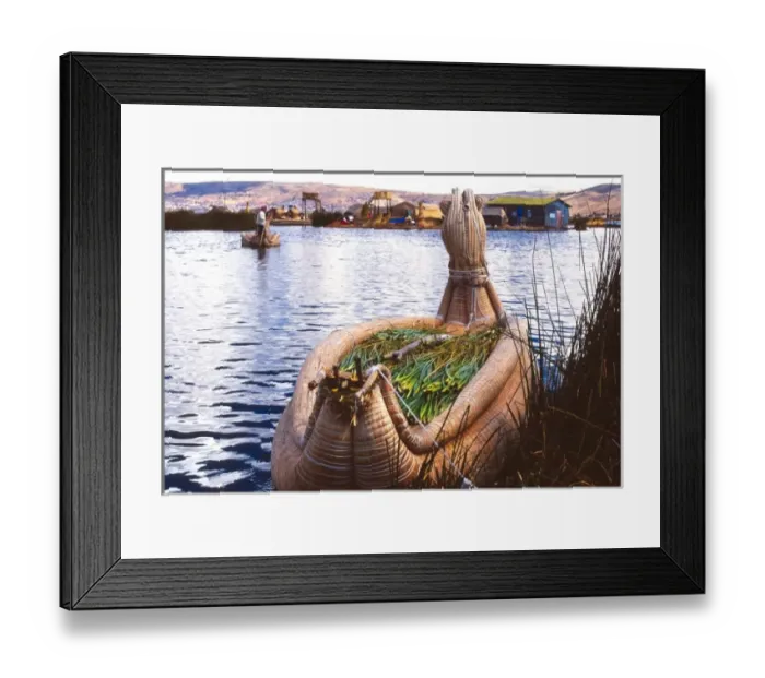 Framed Print : South America, Peru: floatiing islands of the Uros in Lake Titicaca Framed Print : South America, Peru: floatiing islands of the Uros in Lake Titicaca