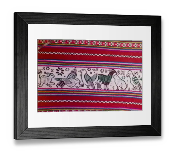 Framed Print : Woven sash with birds (close-up), Taquile Island (also known as Isla Taquile), Lake Titicaca, Peru Framed Print : Woven sash with birds (close-up), Taquile Island (also known as Isla Taquile), Lake Titicaca, Peru