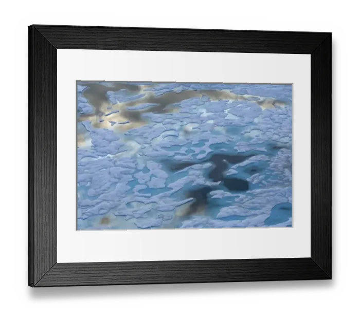 Framed Print : Aerial of multi-layer ice during summer evening, off National Petroleum Reserves