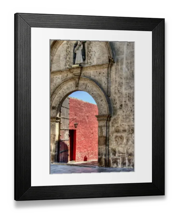 Framed Print : Graceful archway entrance to Monasterio Santa Catalina in the White City of Arequipa, Peru Framed Print : Graceful archway entrance to Monasterio Santa Catalina in the White City of Arequipa, Peru