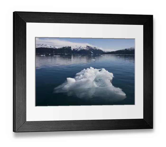 Framed Print : USA, Alaska, Morning sun lights iceberg floating near Blackstone Glacier in Prince