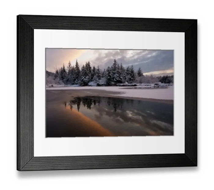 Framed Print : USA, Alaska, Mendenhall Glacier. Sunset reflection in Steep Creek. Credit as: Cathy