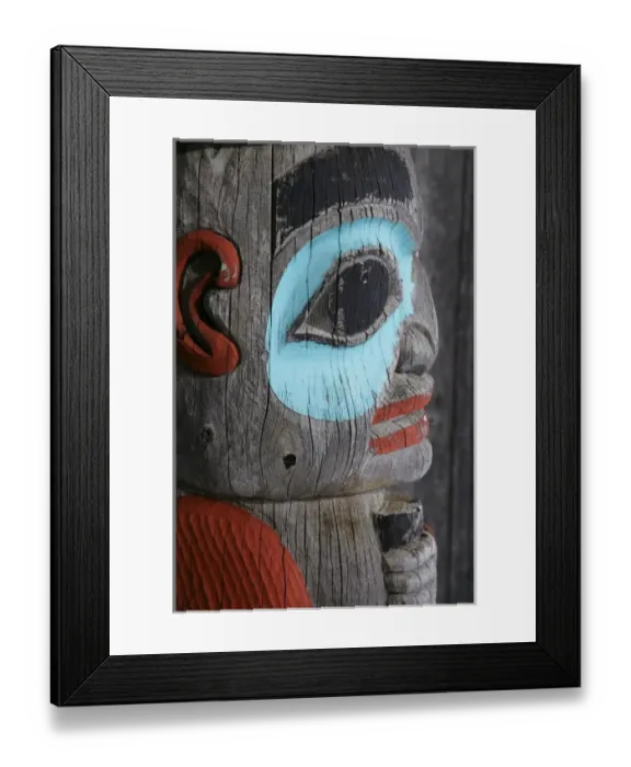 Framed Print : USA; Alaska, Haines. Close-up of native-American totem pole