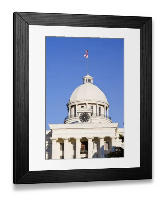 Framed Print : USA, Alabama, Montgomery. Alabama State Capitol, b. 1851. late afternoon