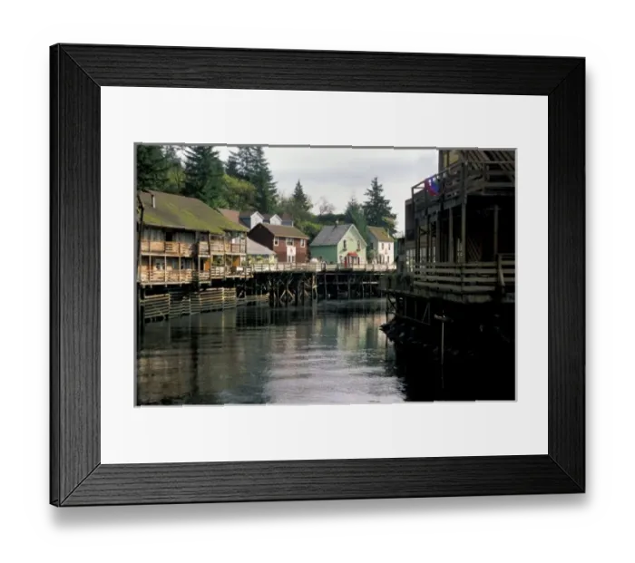 Framed Print : Downtown Ketchikan is very quaint town which is built out over the water and it s Framed Print : Downtown Ketchikan is very quaint town which is built out over the water and it s