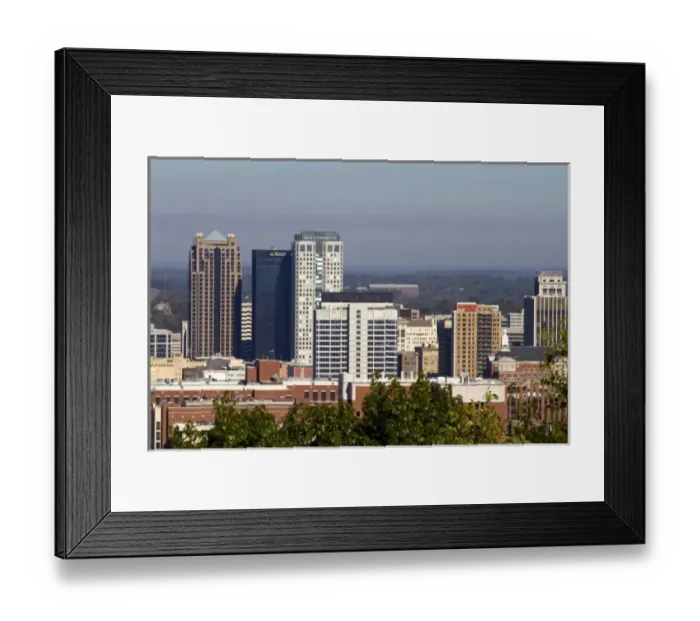 Framed Print : View of the city of Birmingham taken from Vulcan Park, Alabama, USA Framed Print : View of the city of Birmingham taken from Vulcan Park, Alabama, USA