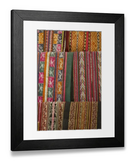 Framed Print : Traditional weavings on display, Cuzco, Peru Framed Print : Traditional weavings on display, Cuzco, Peru