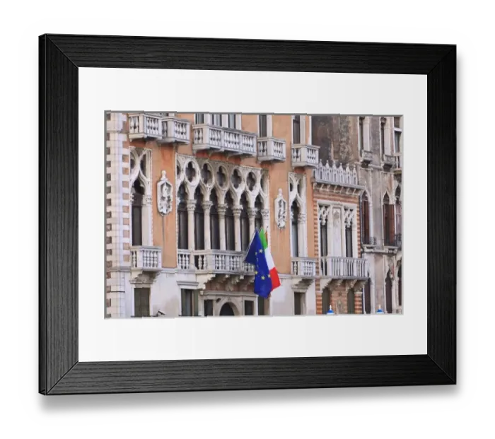 Framed Print : Exquisite Palace details along Grand Canal Tour, Venice, Italy, Europe