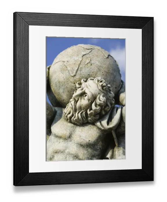 Framed Print : GREECE, Ionian Islands, KEFALONIA, Kokolata: Greek Lawn Ornament Statue Showplace