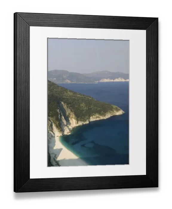 Framed Print : GREECE, Ionian Islands, KEFALONIA, Myrtos: Morning View of Myrtos Beach Framed Print : GREECE, Ionian Islands, KEFALONIA, Myrtos: Morning View of Myrtos Beach