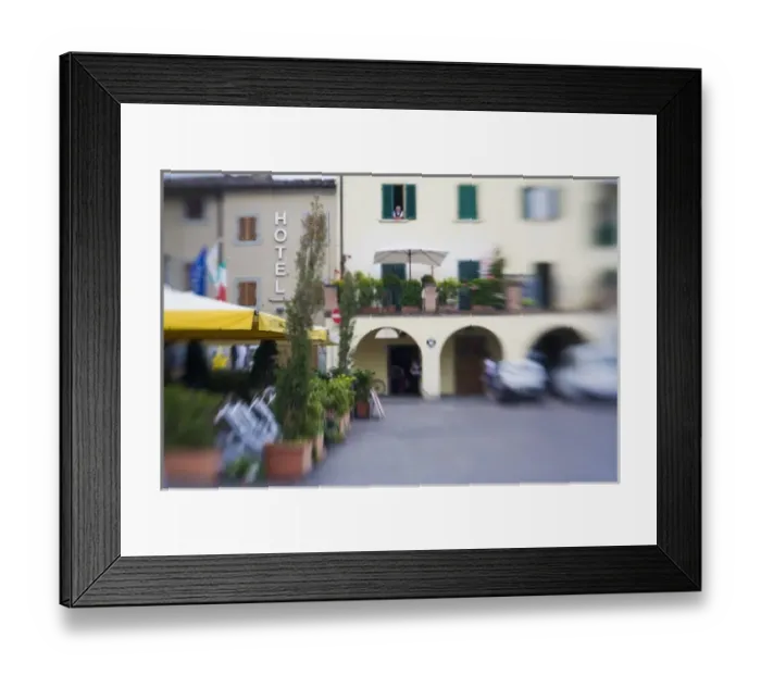 Framed Print : Italy, Greve in Chianti, Selective Focus of the Main Square of Greve in Chianti