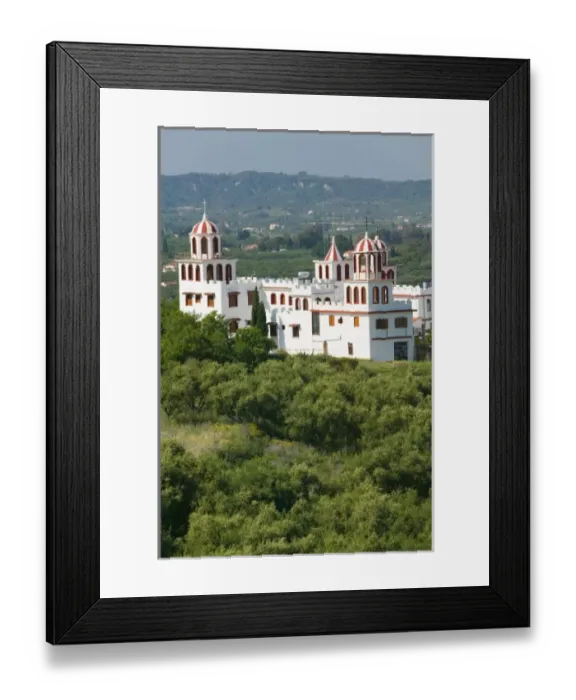 Framed Print : GREECE, Ionian Islands, ZAKYNTHOS, MACHERADO: Eleftherotria Monastery  /  Exterior