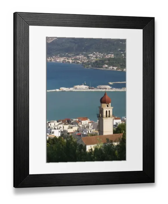 Framed Print : GREECE, Ionian Islands, ZAKYNTHOS: Afternoon Town View from Venetian Kastro Castle Framed Print : GREECE, Ionian Islands, ZAKYNTHOS: Afternoon Town View from Venetian Kastro Castle