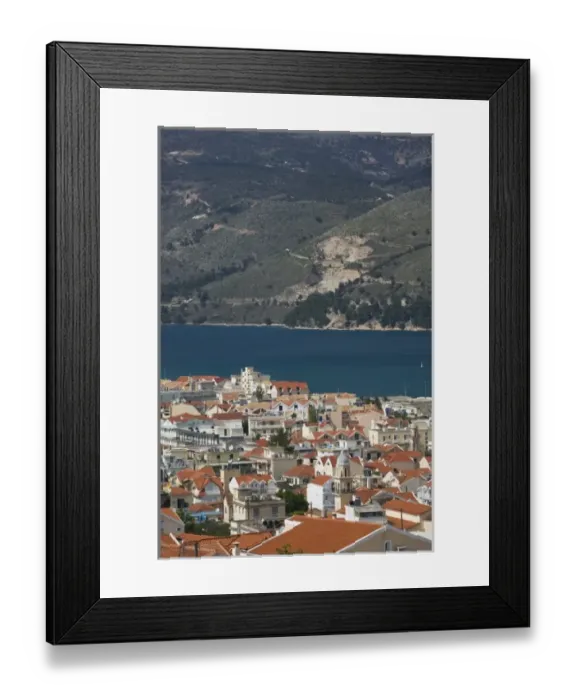 Framed Print : GREECE, Ionian Islands, KEFALONIA, Argostoli: Daytime View of Argostoli Town Framed Print : GREECE, Ionian Islands, KEFALONIA, Argostoli: Daytime View of Argostoli Town