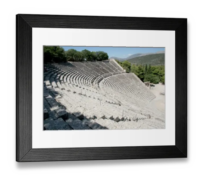 Framed Print : Greek Art. Epidaurus Theater by Polykleitos the Younger. Epidaurus, Peloponnese, Greece Framed Print : Greek Art. Epidaurus Theater by Polykleitos the Younger. Epidaurus, Peloponnese, Greece