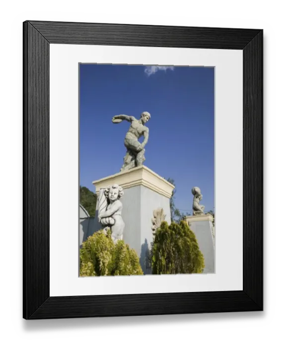 Framed Print : GREECE, Ionian Islands, KEFALONIA, Kokolata: Greek Lawn Ornament Statue Showplace Framed Print : GREECE, Ionian Islands, KEFALONIA, Kokolata: Greek Lawn Ornament Statue Showplace