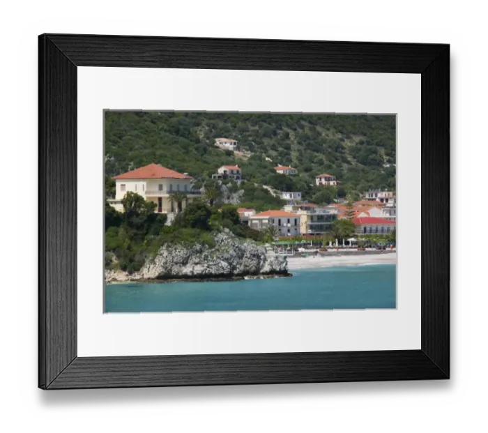 Framed Print : GREECE, Ionian Islands, KEFALONIA, Poros: SE Coast Port of POROS