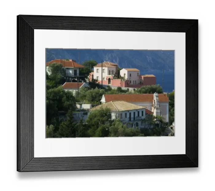 Framed Print : GREECE, Ionian Islands, KEFALONIA, Assos: Resort Town Buildings Framed Print : GREECE, Ionian Islands, KEFALONIA, Assos: Resort Town Buildings