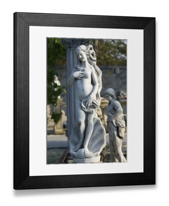 Framed Print : GREECE, Ionian Islands, KEFALONIA, Kokolata: Greek Lawn Ornament Statue Showplace