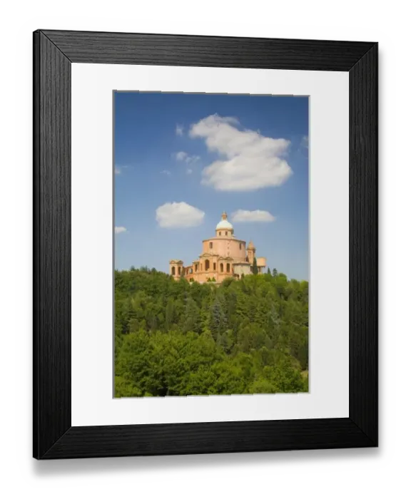 Framed Print : Italy, Bologna, Sunny Day with Portico di San Luca, Bologna, Italy Framed Print : Italy, Bologna, Sunny Day with Portico di San Luca, Bologna, Italy