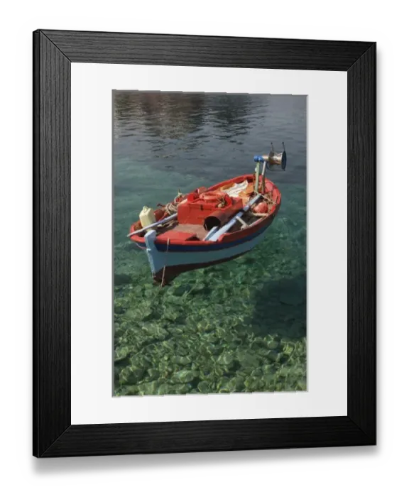 Framed Print : GREECE, Ionian Islands, KEFALONIA, Assos: Fishing Boat