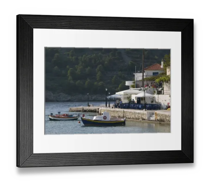 Framed Print : GREECE, Ionian Islands, KEFALONIA, Assos: Late Afternoon Port View