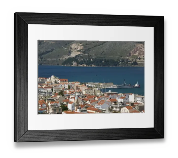 Framed Print : GREECE, Ionian Islands, KEFALONIA, Argostoli: Daytime View of Argostoli Town
