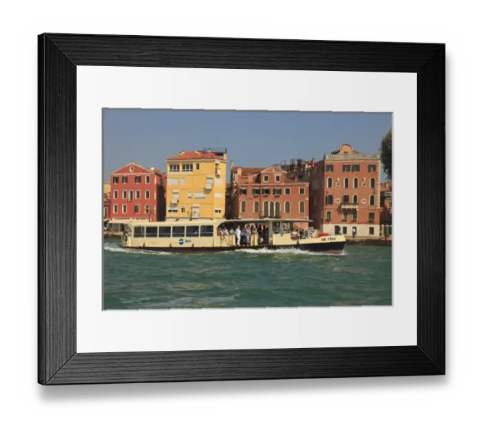 Framed Print : Waterfront view of public transport, Venice near entrance of Grand Canal, Italy, Europe Framed Print : Waterfront view of public transport, Venice near entrance of Grand Canal, Italy, Europe