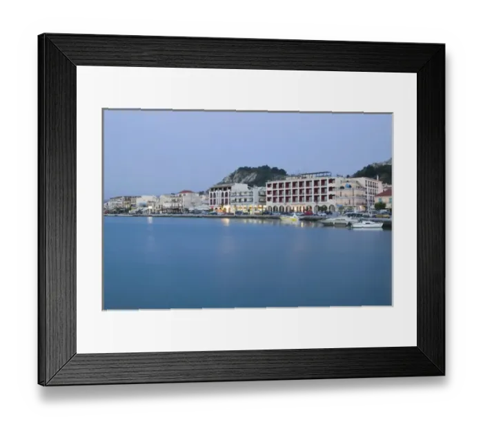 Framed Print : GREECE, Ionian Islands, ZAKYNTHOS, ZAKYNTHOS TOWN: Waterfront Dawn