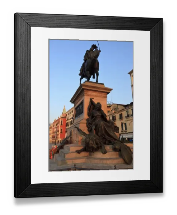 Framed Print : South Zaccaria waterfront area near St. Marks Square, Statue of Daniele Manin who