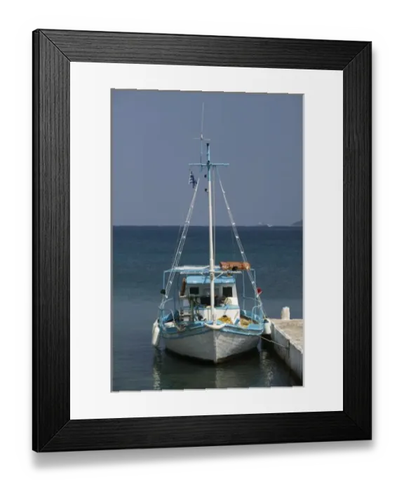 Framed Print : GREECE, Ionian Islands, KEFALONIA, Agia Efymia: Fishing Boat, Efymia Bay