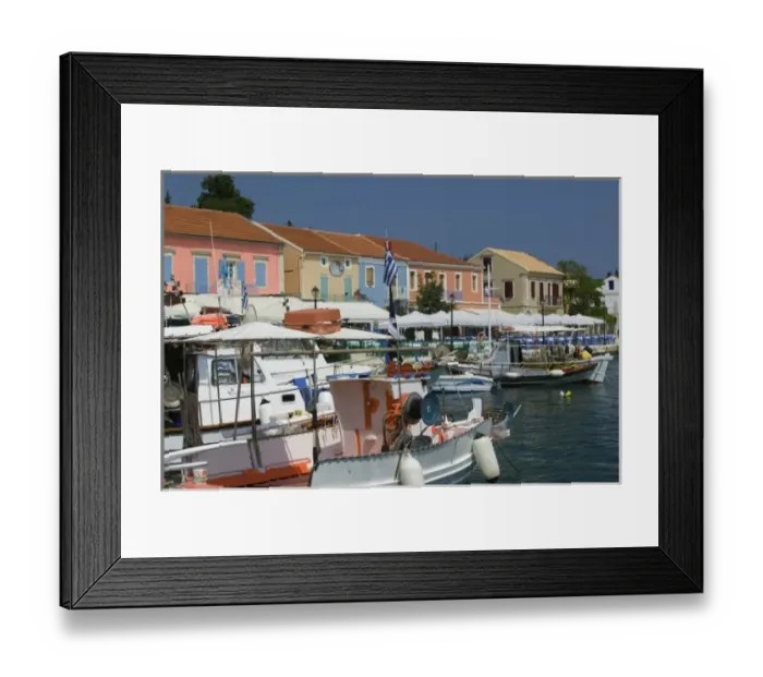 Framed Print : GREECE, Ionian Islands, KEFALONIA, Fiskardo: Yacht Harbor View Framed Print : GREECE, Ionian Islands, KEFALONIA, Fiskardo: Yacht Harbor View