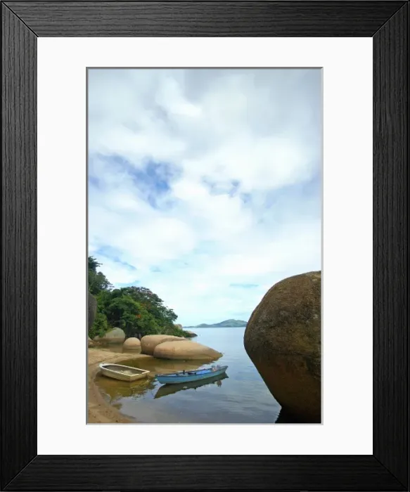 Framed Print : Brazil, Rio de Janeiro, Paqueta Island, Little arbour with boats Framed Print : Brazil, Rio de Janeiro, Paqueta Island, Little arbour with boats