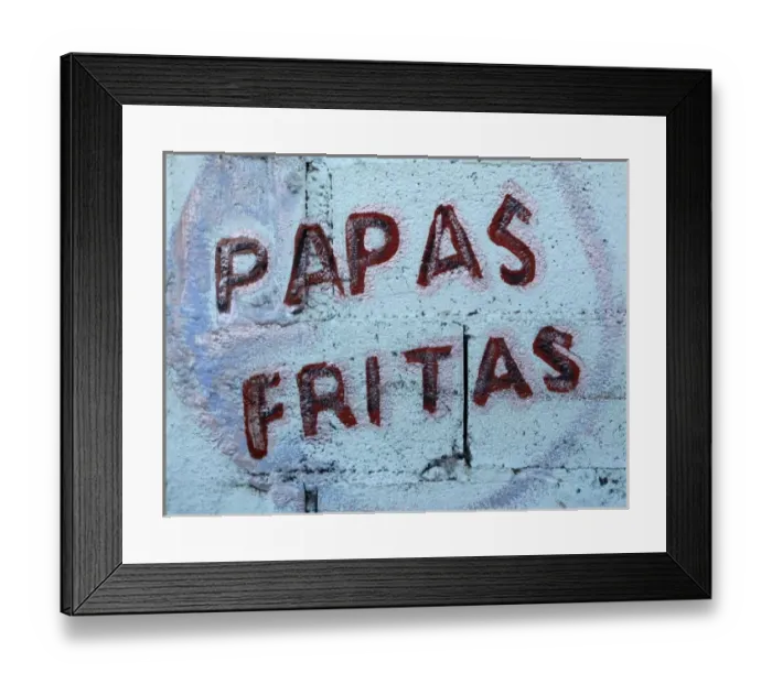 Framed Print : restaurant advertising: french fries, fried potatos, chips Framed Print : restaurant advertising: french fries, fried potatos, chips