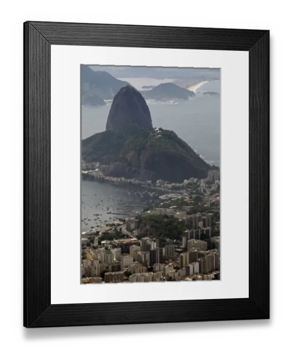 Framed Print : South America, Brazil, Rio de Janeiro. View of Sugarloaf from Corcovado, overlooking Framed Print : South America, Brazil, Rio de Janeiro. View of Sugarloaf from Corcovado, overlooking