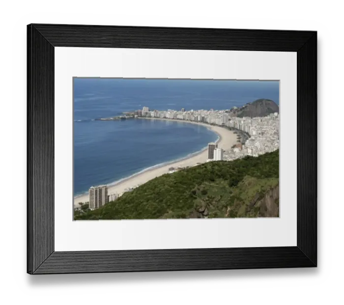 Framed Print : Brazil, Rio de Janeiro- view of Copacabana beach from Sugar Loaf mountain